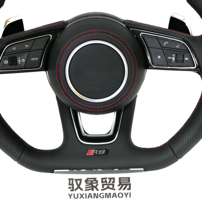 Custom perforated red line flat steering wheel for Audi A/S/ Series A3 A4 B8 A5 A6 C6 C7 A7 a8 R8 RS3 RS4 RS5 S3 S4 S5 B9 Q3 Q5 - Image 5