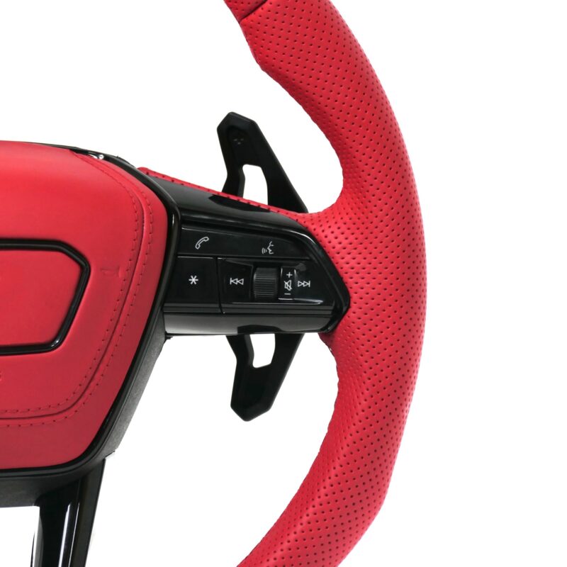 Red Leather Steering Wheel Upgrade Fit For Audi Rs Rs3 Rs7 A3 A4 A5 A7 Q7 A3 A4 B8 A5 A6 C6 C7 A7 Tt Tts R8 Style For Audi Model - Image 4
