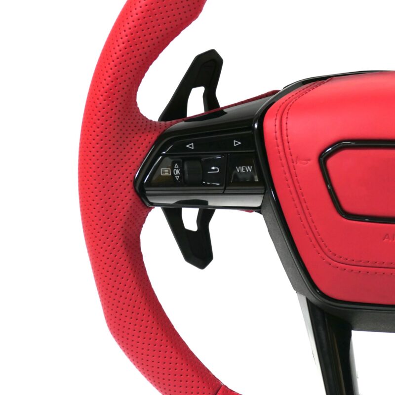 Red Leather Steering Wheel Upgrade Fit For Audi Rs Rs3 Rs7 A3 A4 A5 A7 Q7 A3 A4 B8 A5 A6 C6 C7 A7 Tt Tts R8 Style For Audi Model - Image 5