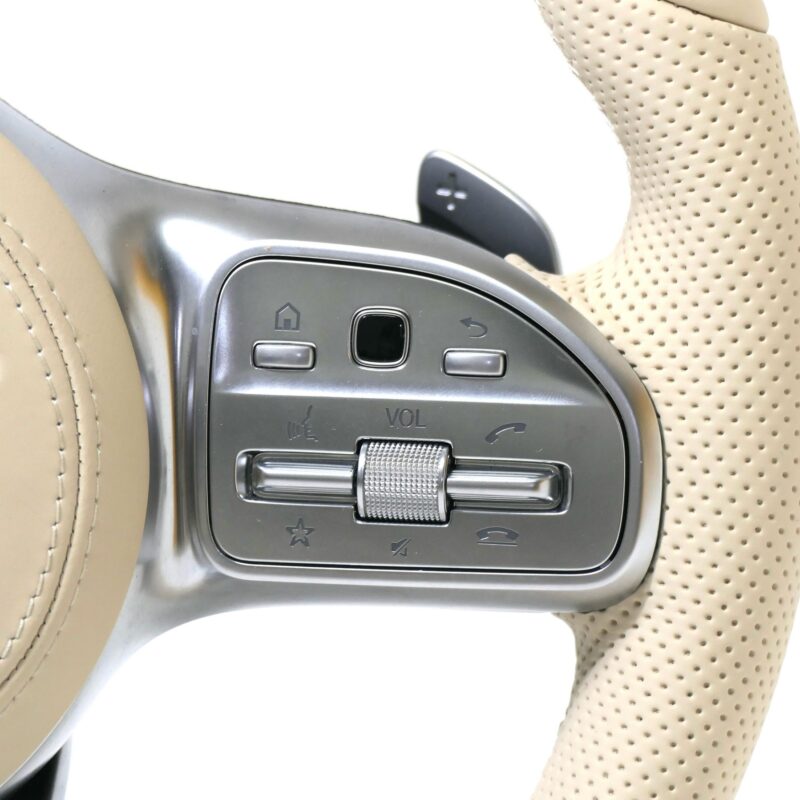custom Beige Leather LED Steering Wheel for Mercedes Benz AMG CLS G CLASS W217 W218 W219 W222 W253 W463 W464 Steering Wheel - Image 6