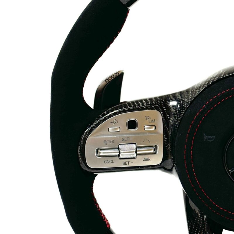 Carbon Fiber Steering Wheel For Mercedes Benz AMG C63 E63 W213 C43 A45 G63 G500 S63 GLA45 GLS63 LED Steering Wheel - Image 3