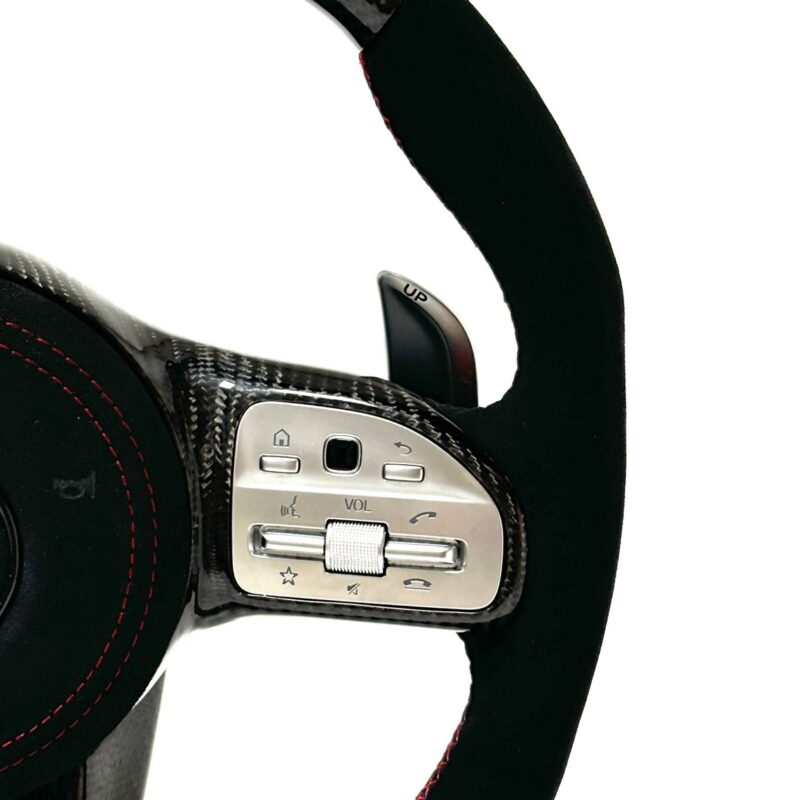 Carbon Fiber Steering Wheel For Mercedes Benz AMG C63 E63 W213 C43 A45 G63 G500 S63 GLA45 GLS63 LED Steering Wheel - Image 4